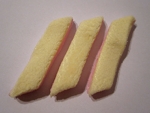 knip het spekje in drie langwerpige stukken